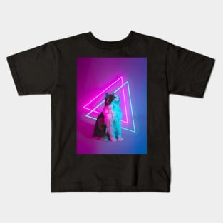 Synth Wave Kitty Kids T-Shirt